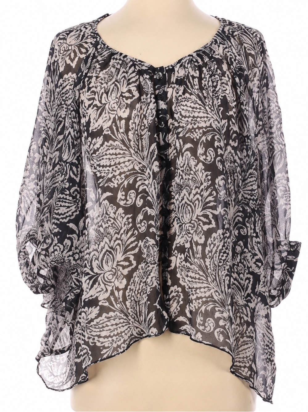 Winter Kate Vintage Silk Paisley Blouse Boho Whimsigoth Lagenlook Artsy XS